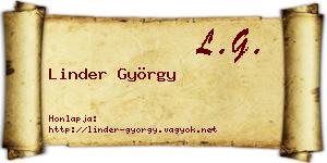 Linder György névjegykártya
