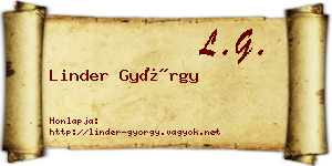 Linder György névjegykártya